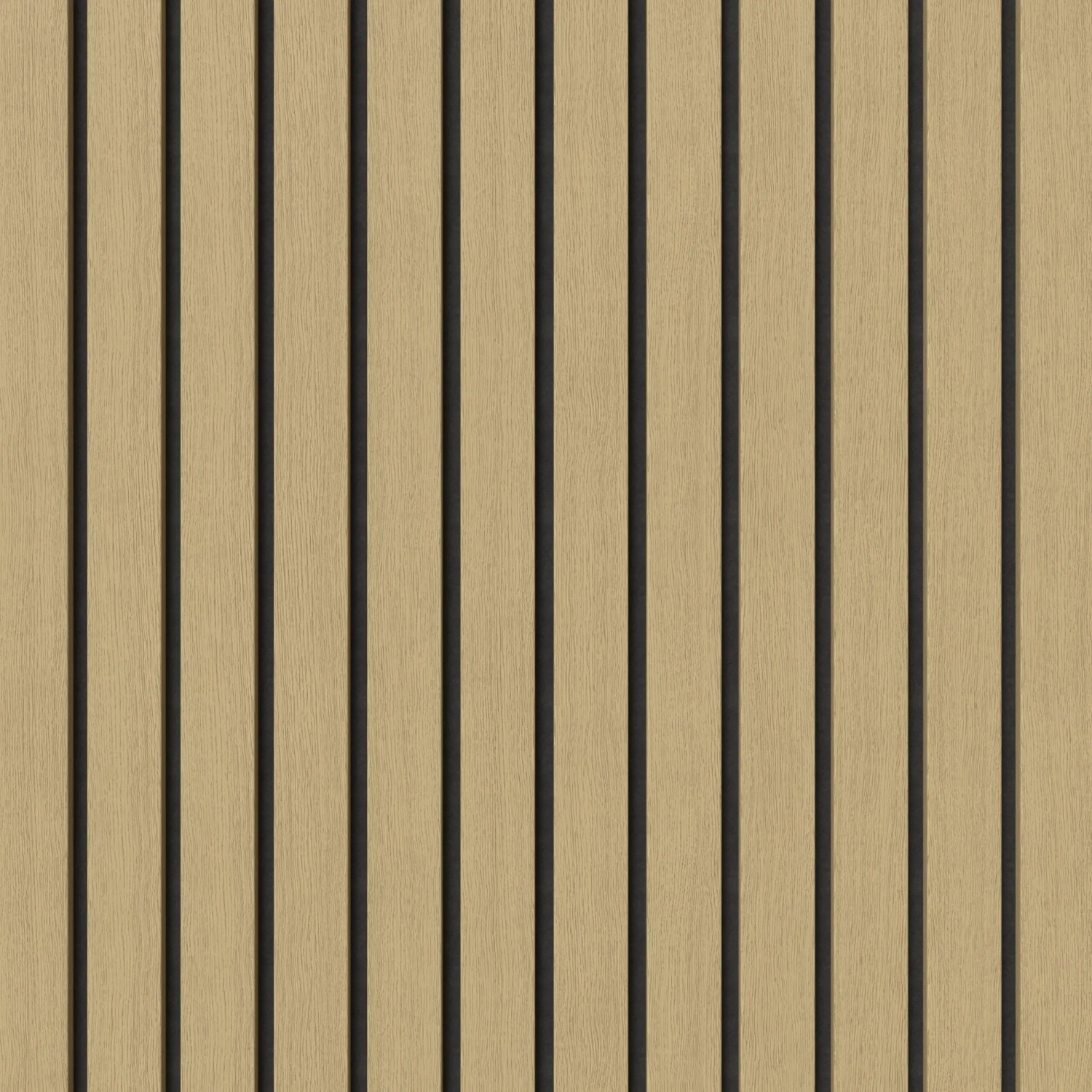 Denpanels Akustikpaneel Eiche Hell, foliert, 240x60 cm, zur Schallabsorption in Innenräumen.