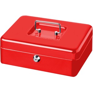 Rote Burg Wächter Geldkassette Money 5025 mit Griff und Schloss, ideal zur Aufbewahrung von Bargeld.