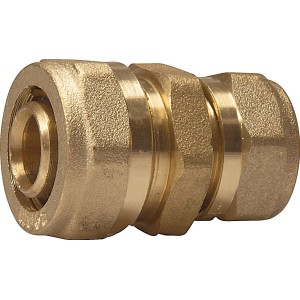 LUX Klemm-Reduzierstück aus Messing, Ø 16 mm x Ø 20 mm für Sanitär- und Heizungsbereich.