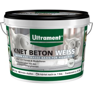 Eimer Ultrament Knet Beton Weiß 2,5kg, Trockenmörtel zum Modellieren von Deko-Objekten.