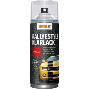 OBI Rallyestyle Klarlack Spray, transparent glänzend, 400ml Dose für Auto-Lackierungen.