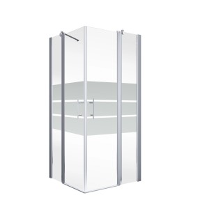 Schulte Eckeinstieg Duschkabine AlexaStyle2.0, 90x90 cm, mit Klarglas und Alu-Natur Profilen.