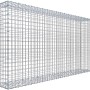 Leere Gabiona C-Ring-Gabione, 100x200x30 cm, Maschenweite 5x5 cm, aus verzinktem Drahtgitter.