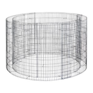 Leere Gabionen-Regentonne 750 l, 80 cm hoch, Ø 130 cm, zur individuellen Befüllung mit Steinen.