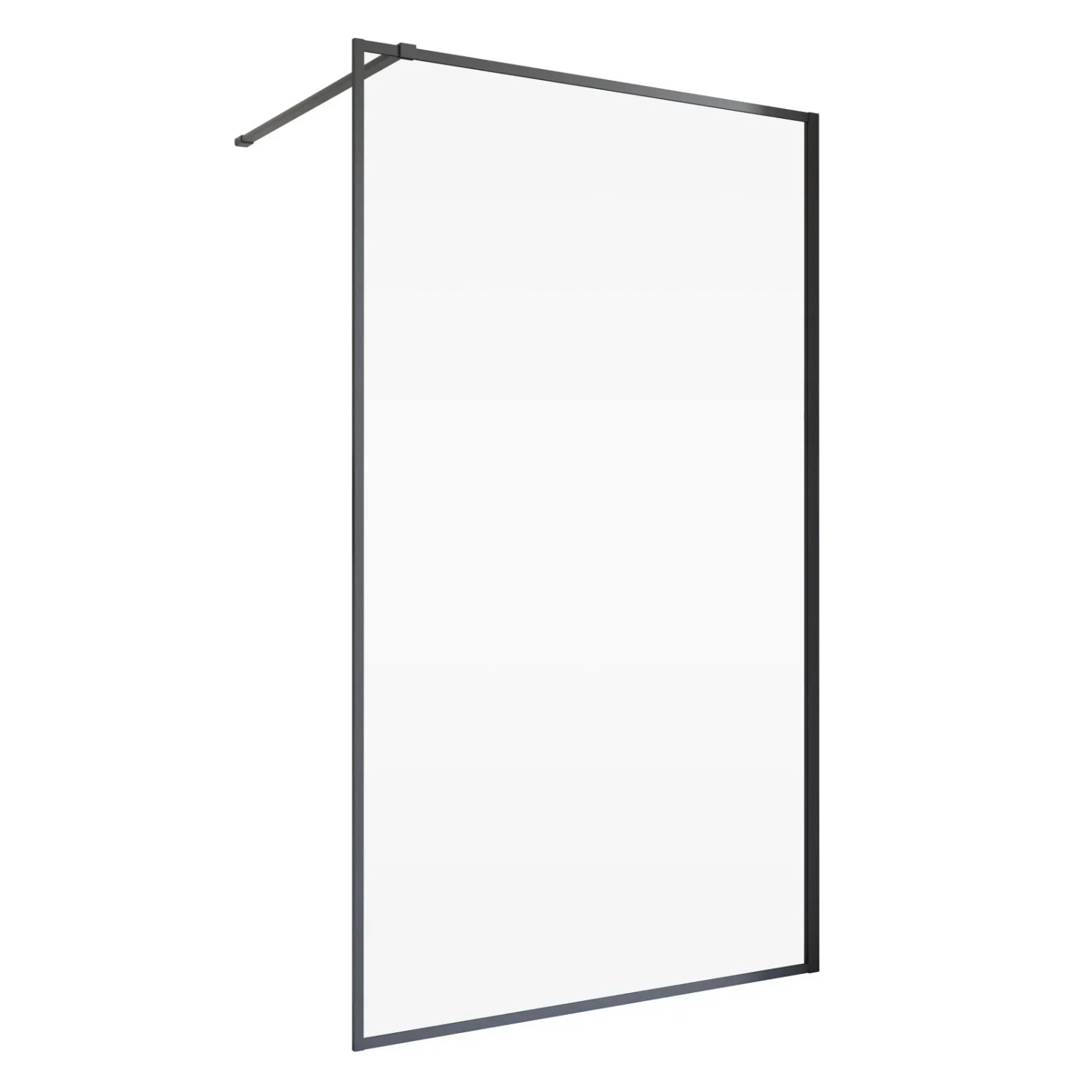 Schulte Duschwand Walk In Trend 2.0, mattschwarzer Rahmen, 200x120 cm, barrierefrei.