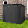Floraworld Metall-Gerätehaus in Anthrazit, 2 m², zur Aufbewahrung von Gartengeräten.