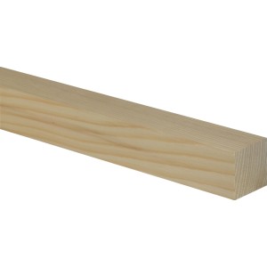 Fichte Flachleiste, 46x46x1000 mm, helles Holz für Bastelarbeiten und Innenausbau.