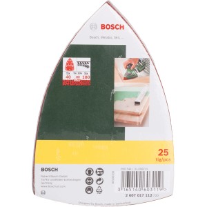 Bosch Schleifblatt-Set Promoline, 25-teilig für Multischleifer. Schleifpapier in verschiedenen Körnungen.