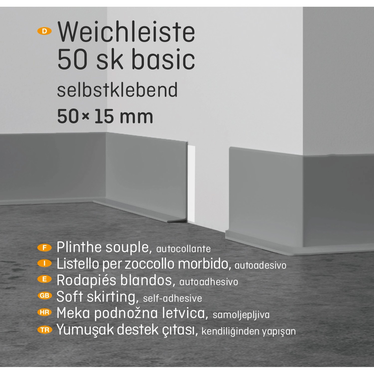 Weichsockelleiste Eiche Rustikal Selbstklebend 50 mm x 15 mm Länge 10000 mm  kaufen bei OBI