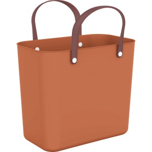 Braune Rotho Multibag Style Albula 25L Aufbewahrungsbox mit Tragegriffen.