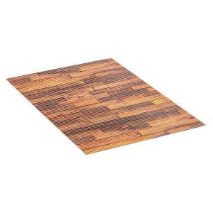 Wenko Badematte Lambris, 50x80 cm, Kunststoff, mehrfarbig in Holzoptik.