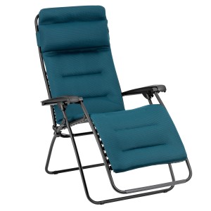 Lafuma Relaxsessel Aircomfort RXS Clip in Coral-Blue, Gartenstuhl mit verstellbarer Kopfstütze.