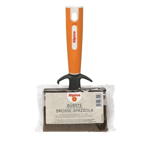 Alpina Struktur-Bürste für Kreativfarben, orangefarbener Griff, zur Strukturierung von Putz, Rost-Optik u.v.m.