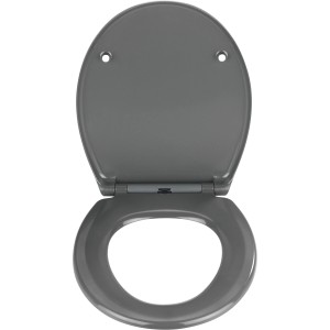 Wenko WC-Sitz Samos Grau mit Absenkautomatik, Duroplast, 37,5x44,5cm.