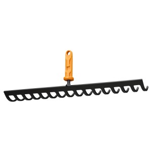 Fiskars OneClick Rechen mit 16 Zinken, orange-schwarz, für Kombisysteme.