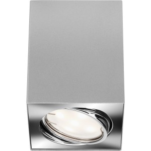 Briloner LED-Decken- & Wandlampe Tube Silber Metall eckig