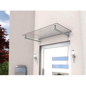 Gutta Glasvordach HD 140 Edelstahl Klar 140 cm x 80 cm