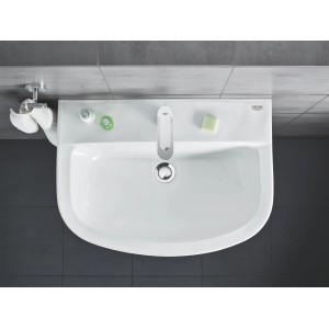 Grohe Bau Keramik Waschbecken, 60 cm, weiß, Aufsicht. Modernes Handwaschbecken für Bad & Gäste-WC.