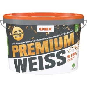 OBI Wandfarbe Premiumweiß Jubiläums Edition 10 l