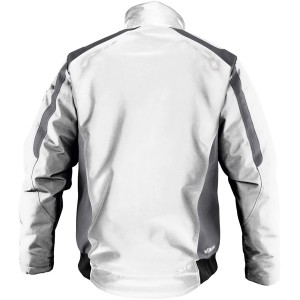 Kübler Workwear Wetterbundjacke in Weiß/Anthrazit, Rückansicht. Arbeitskleidung für optimalen Schutz.