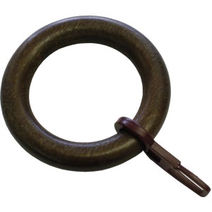 Gardinia Gardinenring aus Holz in Nussbaum mit Faltenlegehaken für Gardinen.