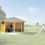 Weka Sitzgelegenheit für Pavillon Gartenoase 651 Gr. 1 mit Wänden und Bänken.