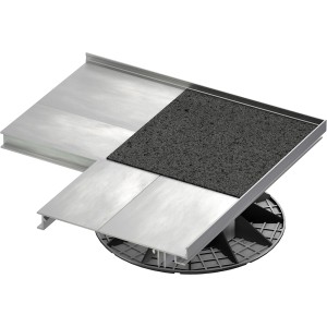 GS Terrassen Aluminium Randhalter Außenecke Plattenverlegung Stellfußh. 27-40 mm