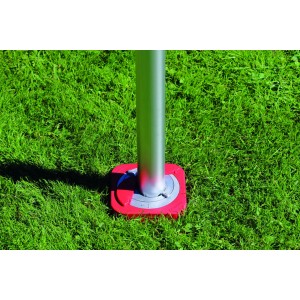 Blome-Tillmann CentroFix Bodenhülse für Rundrohre, rot-schwarz, im Rasen. Schirmständer Zubehör.