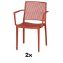 Siena Garden Stapelsessel-Set Square, 2-teilig, Brick. Gartenstuhl aus Polypropylen, glasfaserverstärkt.