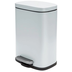 Spirella Akira Kosmetikeimer, 5 l, Weiß Matt, mit Fußpedal und Softclose-Funktion.