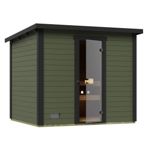 Weka Saunahaus Kaapi 4 Klassik-Ofen Graugrün