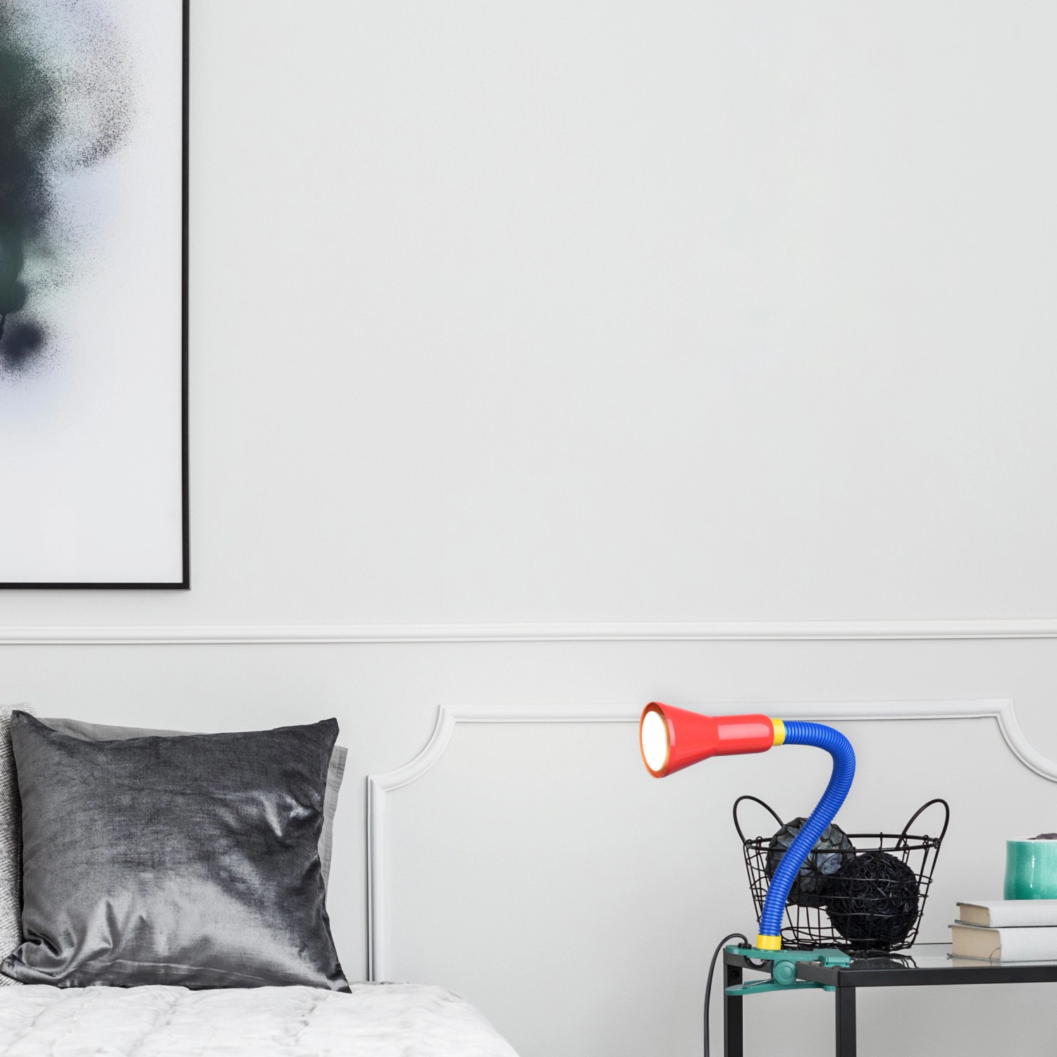 Flexible Trio Klemmleuchte Flexo in Multicolor. Ideal für Kinder- und Jugendzimmer.