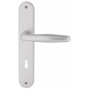 Alpertec Langschild-Garnitur RayII, Buntbart, Alu F1 silber eloxiert für Zimmertüren.