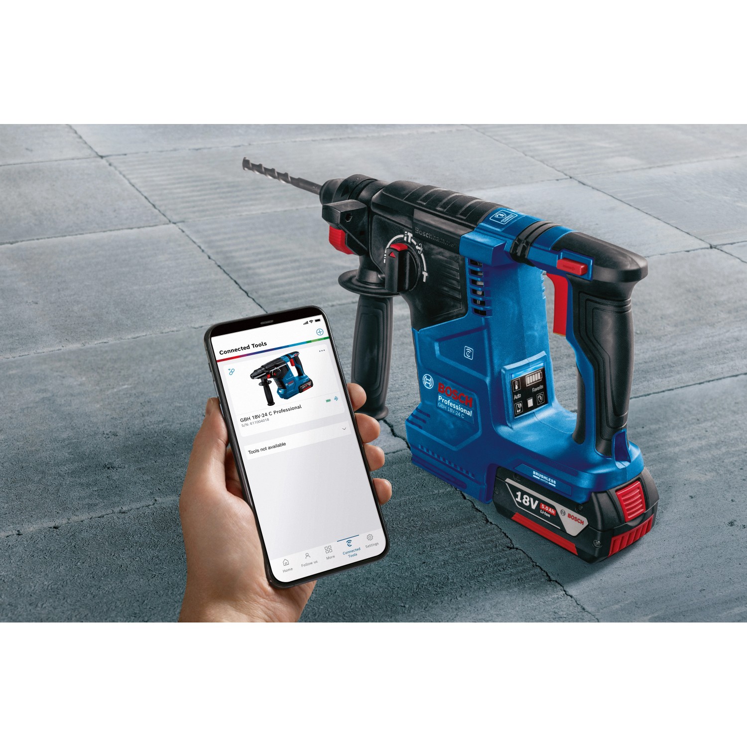 Bosch Professional 18 V Akku-Bohrhammer GBH 18V-24 C inkl. 5 Ah Akkus mit L-Boxx_4