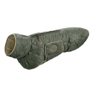 Olivgrüner Hunter Hundemantel Lundby, Rückenlänge 55 cm, gesteppt und wasserabweisend.