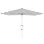 Grauer, rechteckiger Doppler Marktschirm Expert 200x300 cm mit Knickfunktion.