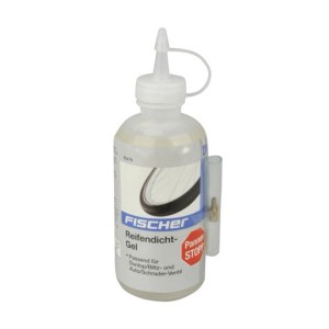 Fischer Reifendicht-Gel, 350ml Flasche zur Reifenreparatur für Fahrräder.