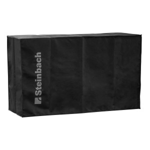 Schwarze Steinbach Abdeckung für Silent Mini Wärmepumpe, Schutz vor Witterungseinflüssen.