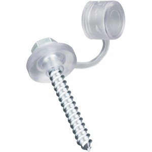 Schraube mit Dichtscheibe und Kappe für Acrylplatten, geeignet für Kunststoffbedachung.