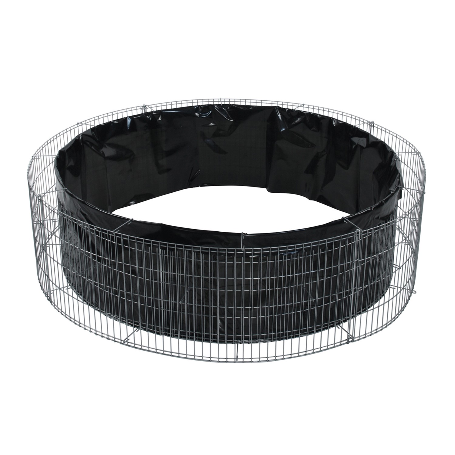 Rundes Bellissa Gabionen-Hochbeet, Ø 146 cm, mit schwarzer Folie. Ideal für Garten und Terrasse.