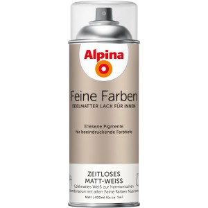 Alpina Feine Farben Sprühlack Zeitloses Matt-Weiss edelmatt 400 ml
