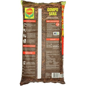 Compo Sana Bonsaierde, 5 Liter Packung. Spezialerde für Zimmer- und Gartenbonsai.