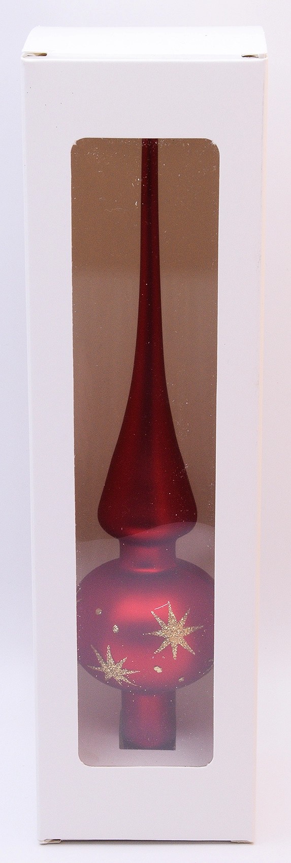 Weihnachtsbaumspitze 26cm Glas - Christbaumspitze In Dunkelrot
