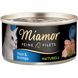 Miamor Katzen-Nassfutter Thunfisch & Shrimps, 80g Dose mit Filetstückchen.