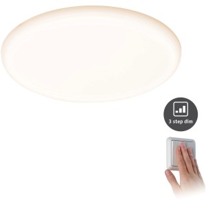 Rundes, dimmbares Paulmann LED-Einbaupanel Veluna, 21W, mit Schalter und 3-Stufen-Dimmfunktion.