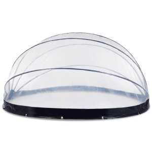 Transparente Exit Pool Abdeckung ECO Ø 550 cm für Aufstellpools, schützt vor Schmutz und erwärmt das Wasser.