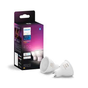 Philips Hue GU10 LED-Spots, 4,2W, Farbwechsel, Doppelpack. Smarte Leuchtmittel für individuelles Licht.