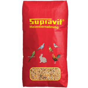 Roter Supravit Taubenfutter BASIS Beutel mit Körnermischung. Ganzjahresfutter für Tauben und Wildvögel.