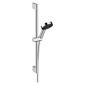 Hansgrohe Pulsify Select S 105 Brausegarnitur in Chrom mit Duschstange und Handbrause.