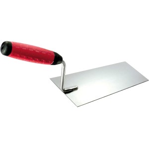 Kaufmann Maurerkelle, 180mm, rostfrei mit rotem Softgriff.